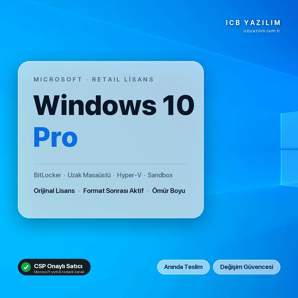 Windows 10 Pro Retail Lisans — orijinal Microsoft lisansı