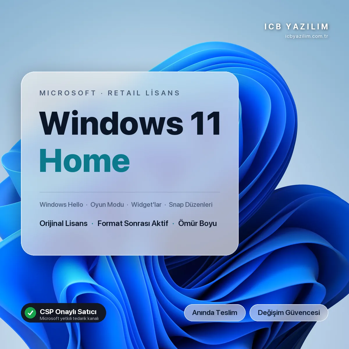 Windows 11 Home Retail Lisans — orijinal Microsoft lisansı
