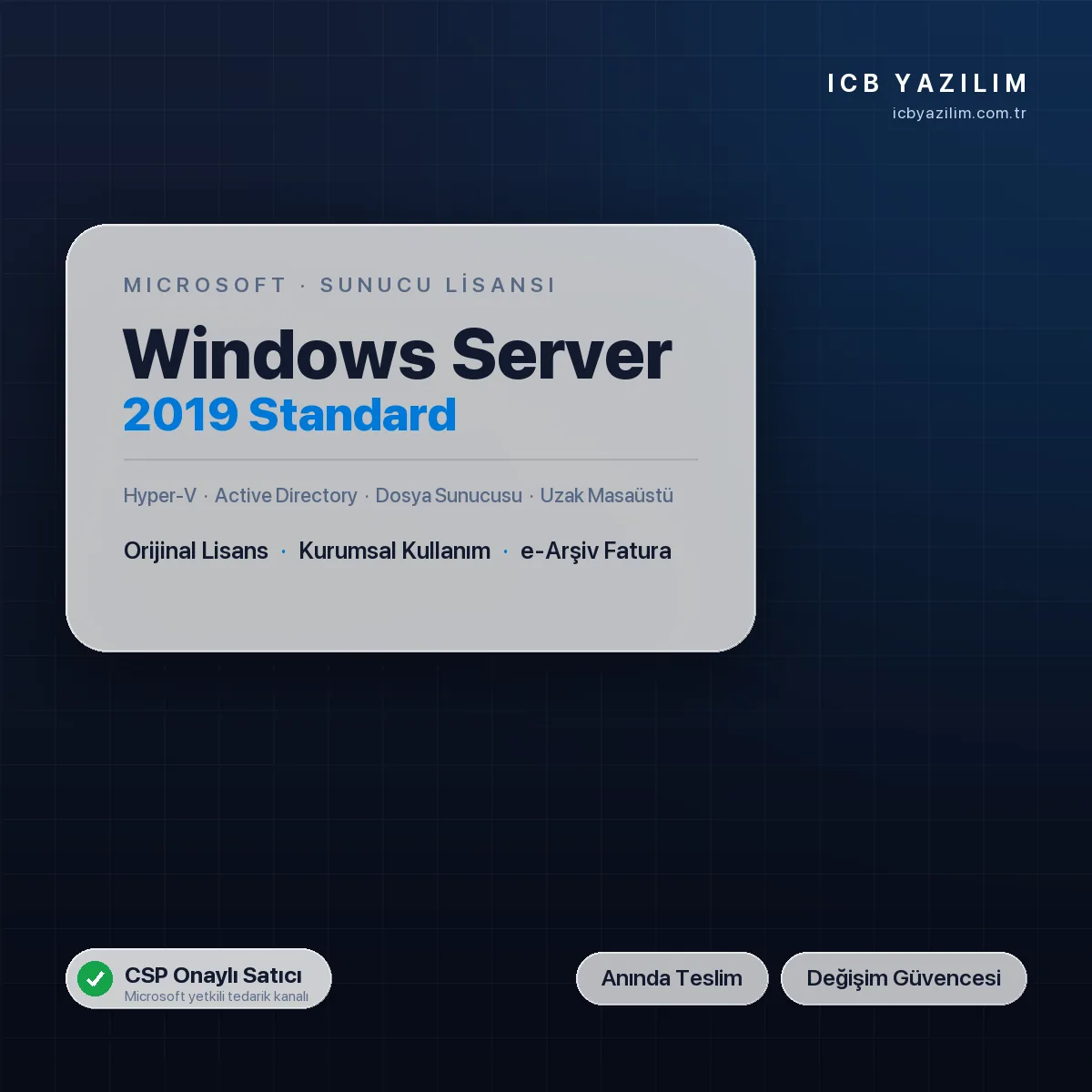 Windows Server 2019 Standard 2 Sunucu Lisansı — orijinal Microsoft lisansı