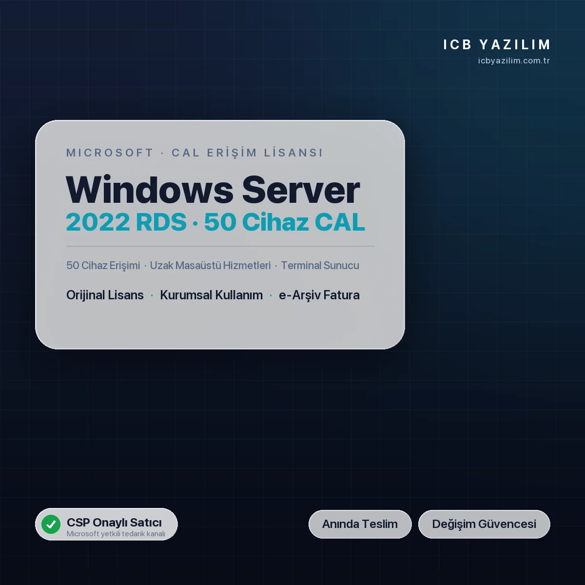 Windows Server 2022 RDS 50 Cihaz CAL (Device) — orijinal Microsoft lisansı